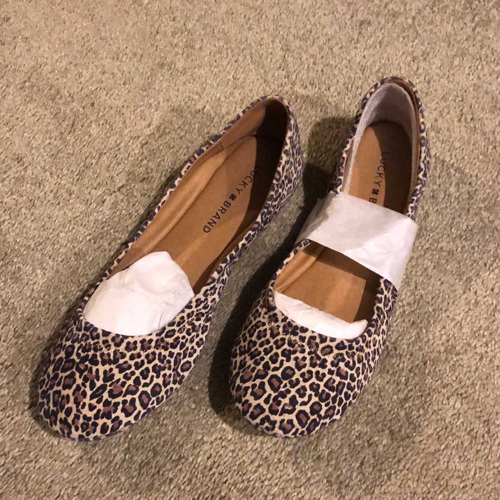 New Women’s Lucky Emmie Ballet Flats 7.5M Leopard Animal Print
